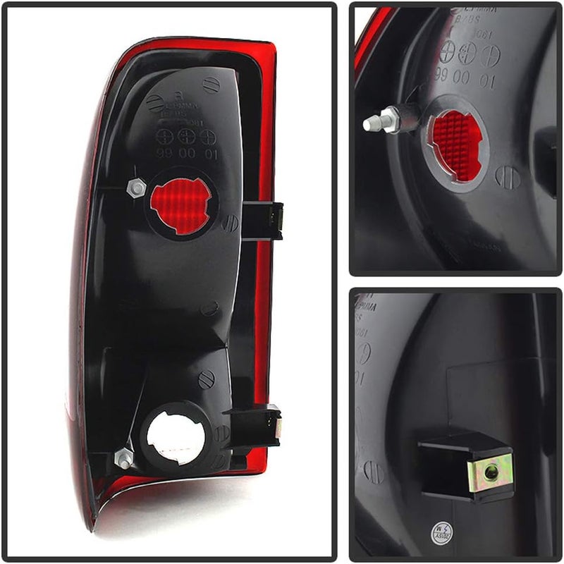 ACANII Tail Lights Brake Lamps Assembly for 1997-2004 Dodge Dakota - Red Smoked Lens - Image 3