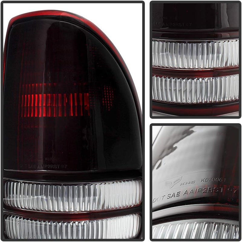 ACANII Tail Lights Brake Lamps Assembly for 1997-2004 Dodge Dakota - Red Smoked Lens - Image 2