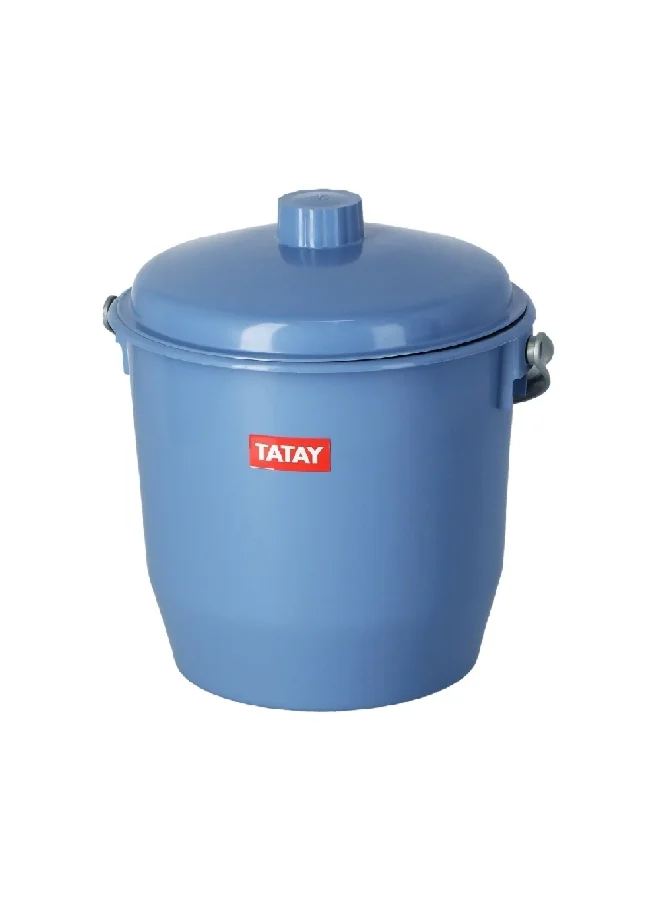TATAY Multi-Purpose Plastic Bucket with Cover and Handle Blue Pigeon 17 Liter 1102700