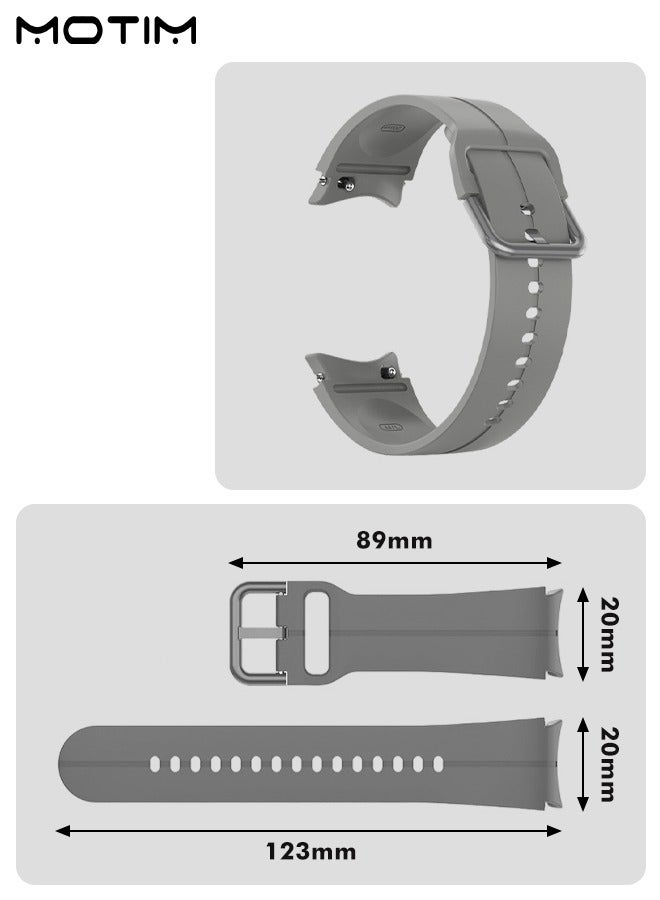 Motim Watch Band 20mm Compatible with Samsung Galaxy Watch 7/FE/6/6 classic/5/5 PRO/4/4 classic, Soft Silicone Replacement Strap, Sports Strap Quick Release Strap - Image 4