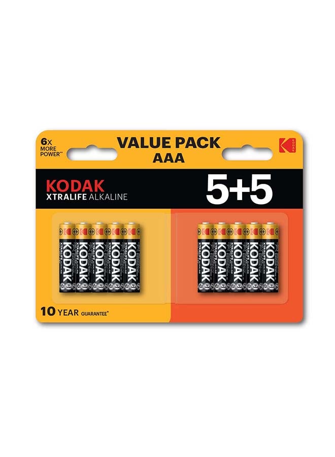 Kodak بطاريات كوداك إكسترا لايف ألكالين AAA - 10 قطع - Image 1