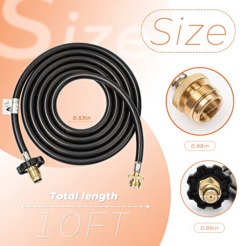ANTOBLE F273704 10 Ft Propane Hose Assembly Compatible with Mr. Heater Big Buddy Indoor/Outdoor Heater MH9B MH18B - Image 5
