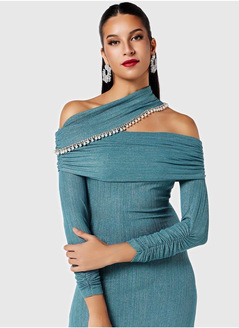 Threadz by Ajooni One-Shoulder Sheath Dress  - Image 1