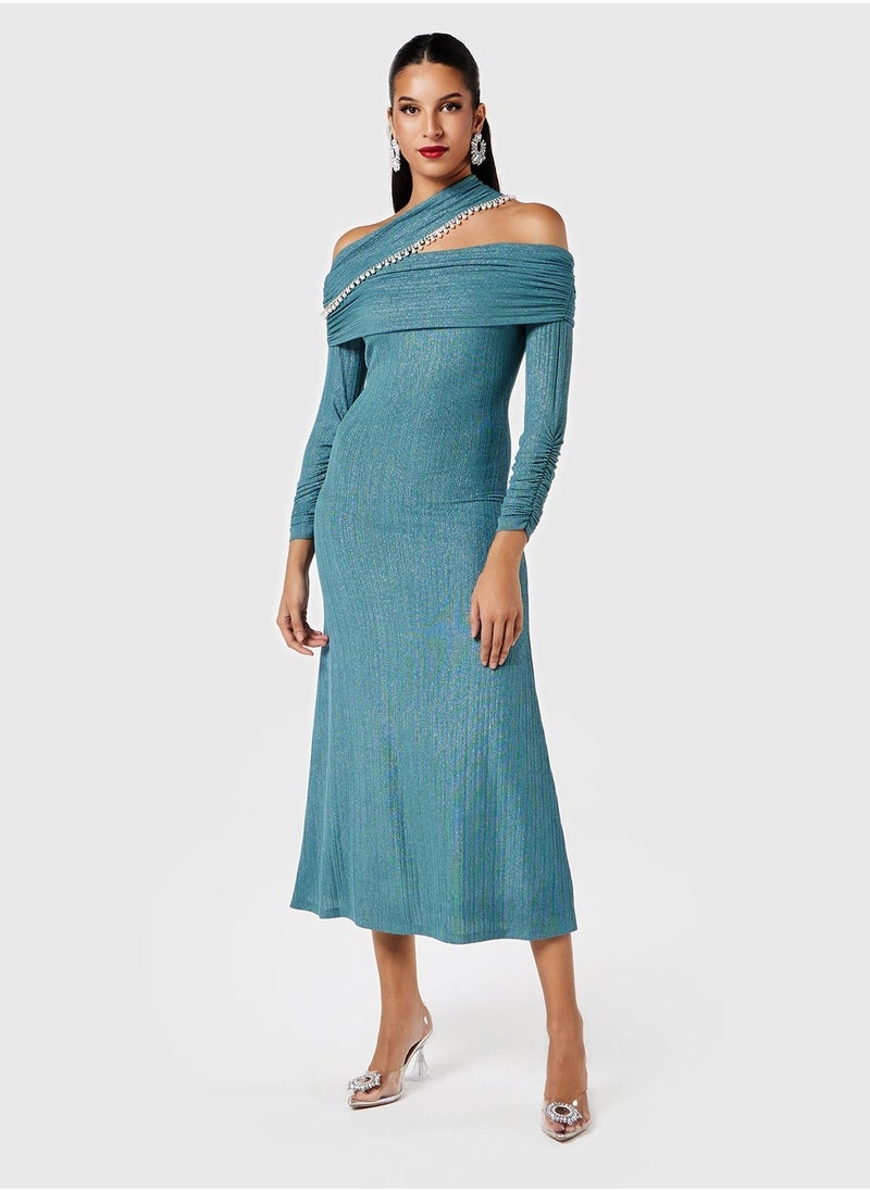 Threadz by Ajooni One-Shoulder Sheath Dress  - Image 4