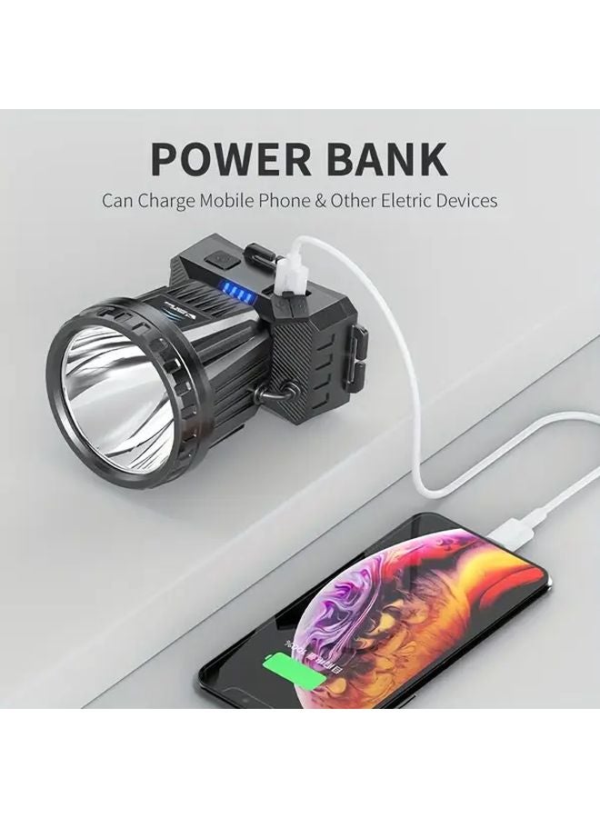 Smiling Shark TD 8007 Black Rechargeable LED Headlamp Adjustable Emergency Power Bank - Image 5