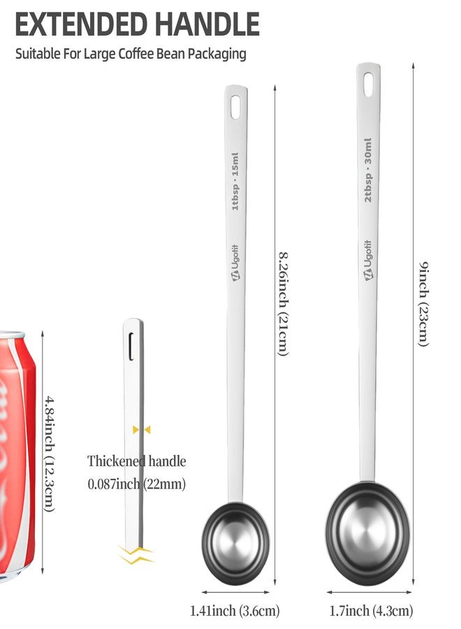 Ugotit Coffee Scoop for Ground Coffee, Long Handle Measuring Spoon for Protein Powder, Baking, 2 Tablespoon 18/8 Stainless Steel Coffee Scoop,Hanging Hole - Image 4