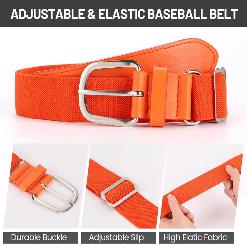 Ultrafun Baseball/Softball Socks and Belt Combo Set for Kids Youth Adult (M, Orange) - Image 4