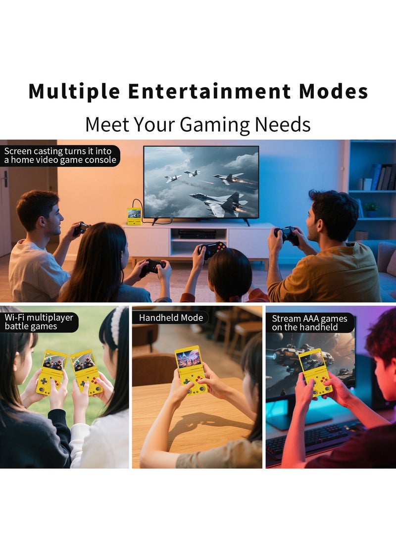 أنبيرنيك RG34XXSP Flip Handheld Gaming Console ، شاشة IPS 3.4 بوصة ، Linux64-bit وحدة ألعاب واحدة ، 64G TF فتحة مزدوجة ، بطارية 3300mAh ، WiFi Bluetooth ، مشغل لعبة الفيديو المحمولة القابلة للطي على غرار. - Image 2