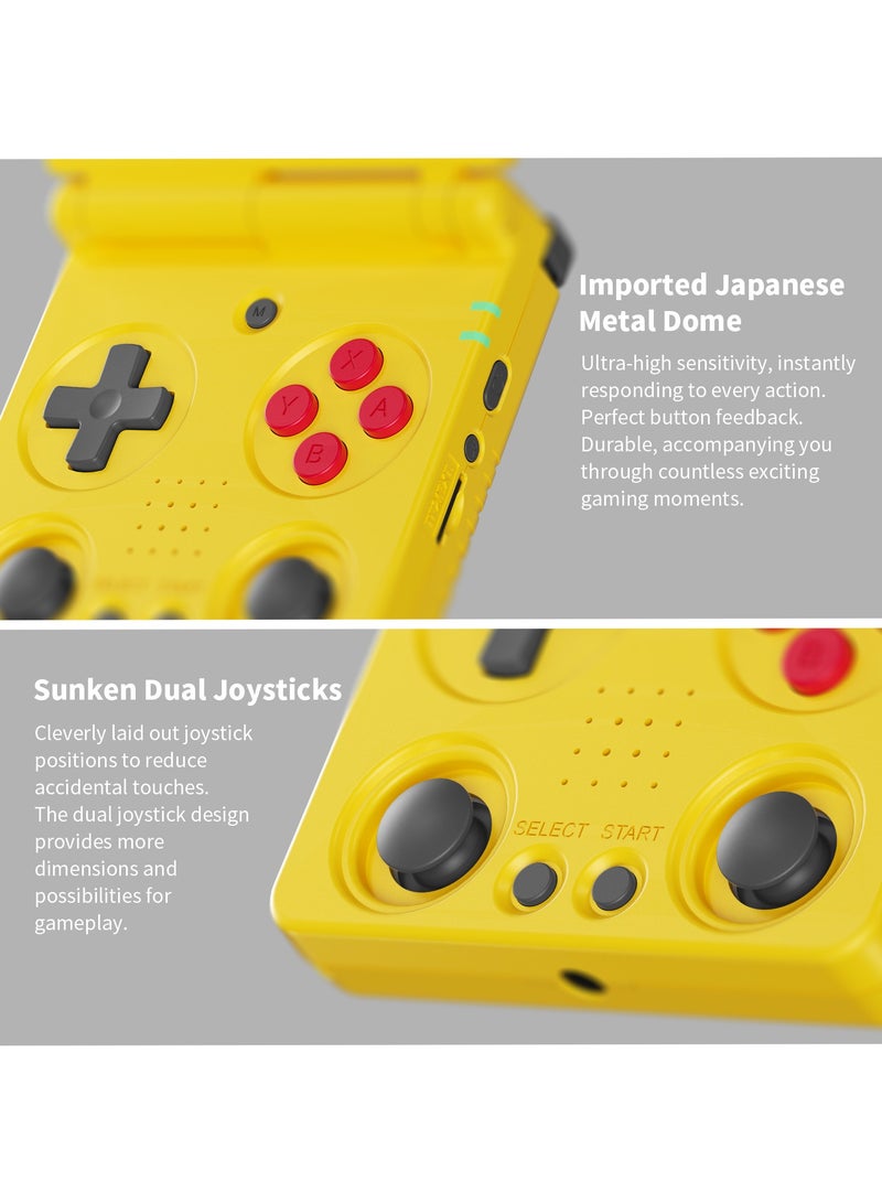 أنبيرنيك RG34XXSP Flip Handheld Gaming Console ، شاشة IPS 3.4 بوصة ، Linux64-bit وحدة ألعاب واحدة ، 64G TF فتحة مزدوجة ، بطارية 3300mAh ، WiFi Bluetooth ، مشغل لعبة الفيديو المحمولة القابلة للطي على غرار. - Image 3