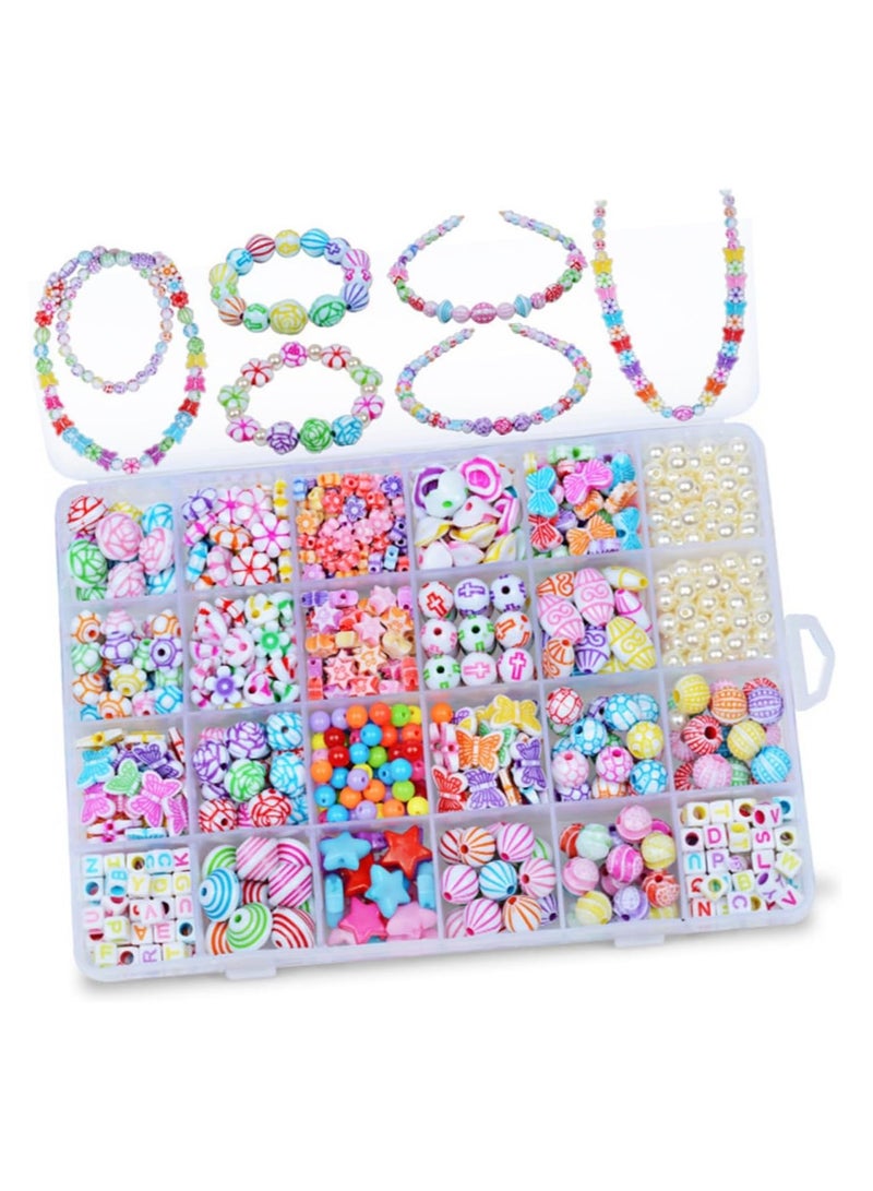 Children's Jewelry, Beads for Kids Crafts, Beads Set for Kids DIY Craft Bracelet Necklace Making, Rings Craft Kits Birthday for 4, 5, 6, 7-Year-Old Little Girls - Image 5
