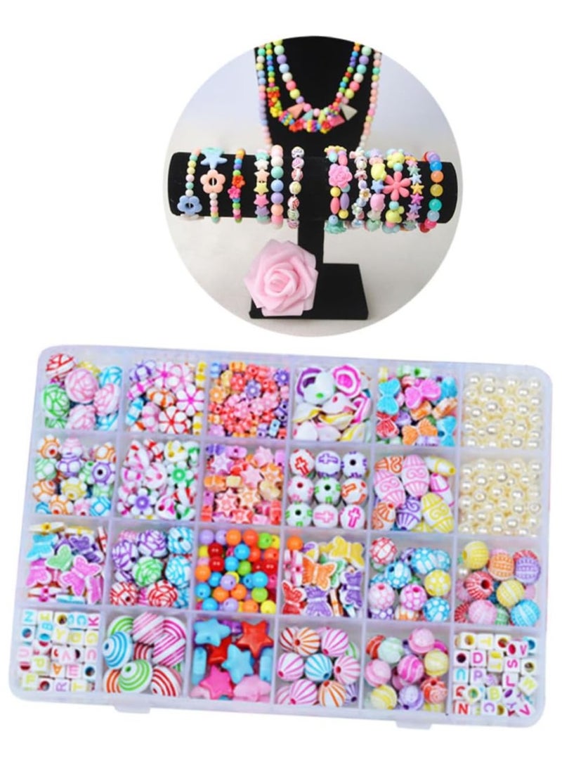 Children's Jewelry, Beads for Kids Crafts, Beads Set for Kids DIY Craft Bracelet Necklace Making, Rings Craft Kits Birthday for 4, 5, 6, 7-Year-Old Little Girls - Image 4