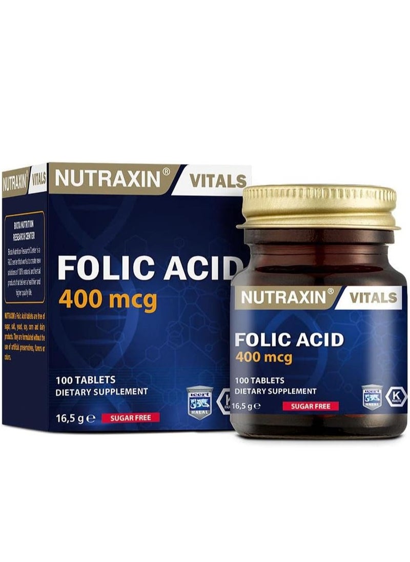 NUTRAXIN NUTRAXIN VITALS FOLIC ACID 400MCG 100 TABS 