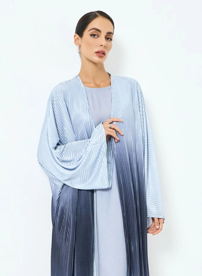 تايك تو عباية بنسيج بارز وتصميم أومبريه وأكمام واسعة