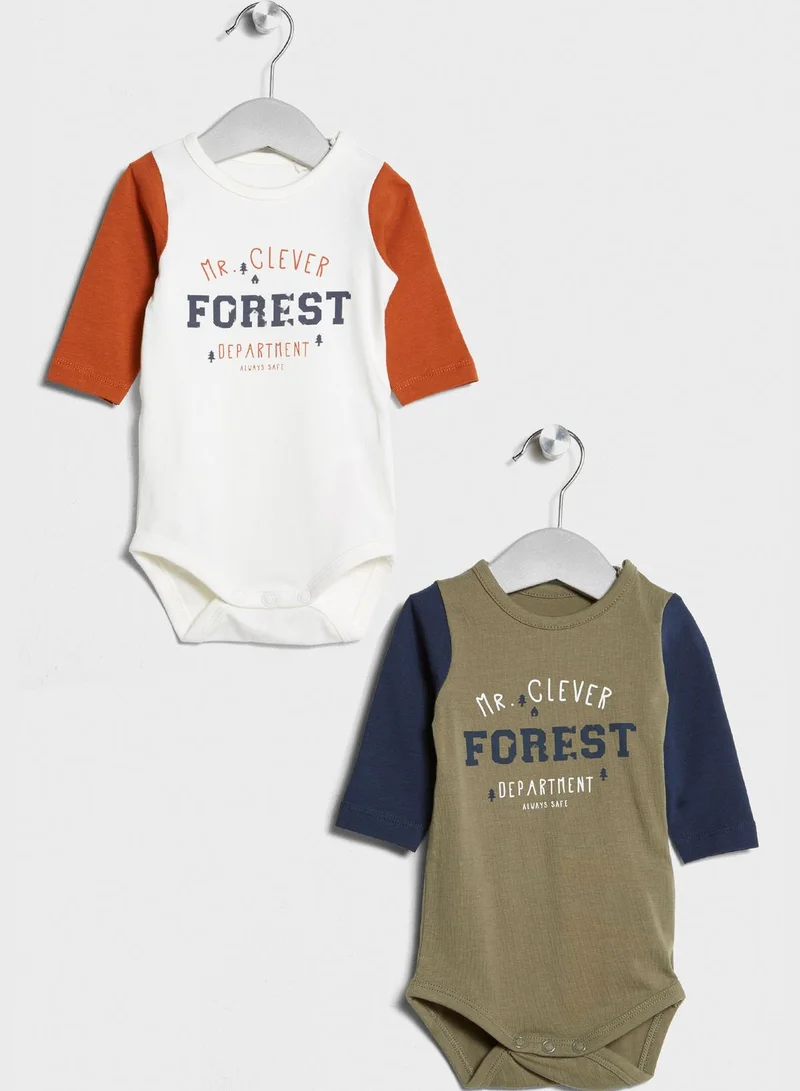 NAME IT Infant 2 Pack Slogan Bodysuits