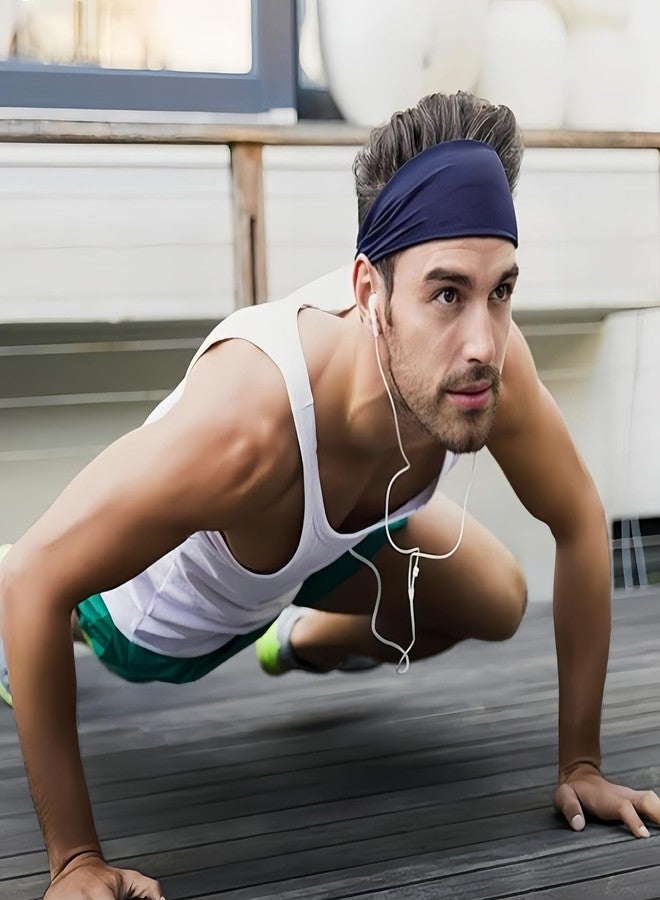 LECHI Workout Headbands for Men, 6 Pack Mens Running Headband Stretchy Sweatband Sports Headband - Image 5