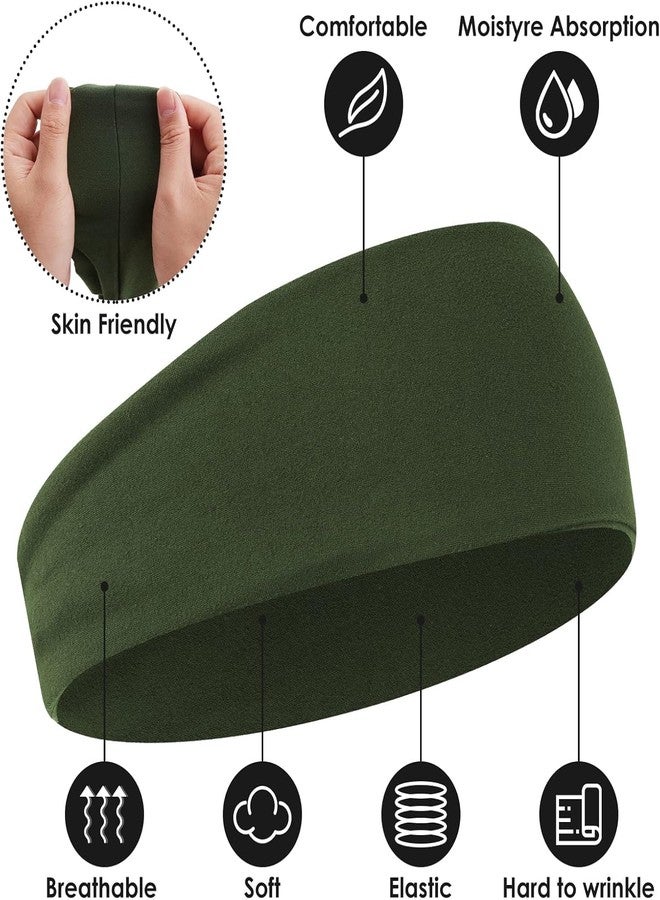 LECHI Workout Headbands for Men, 6 Pack Mens Running Headband Stretchy Sweatband Sports Headband - Image 4