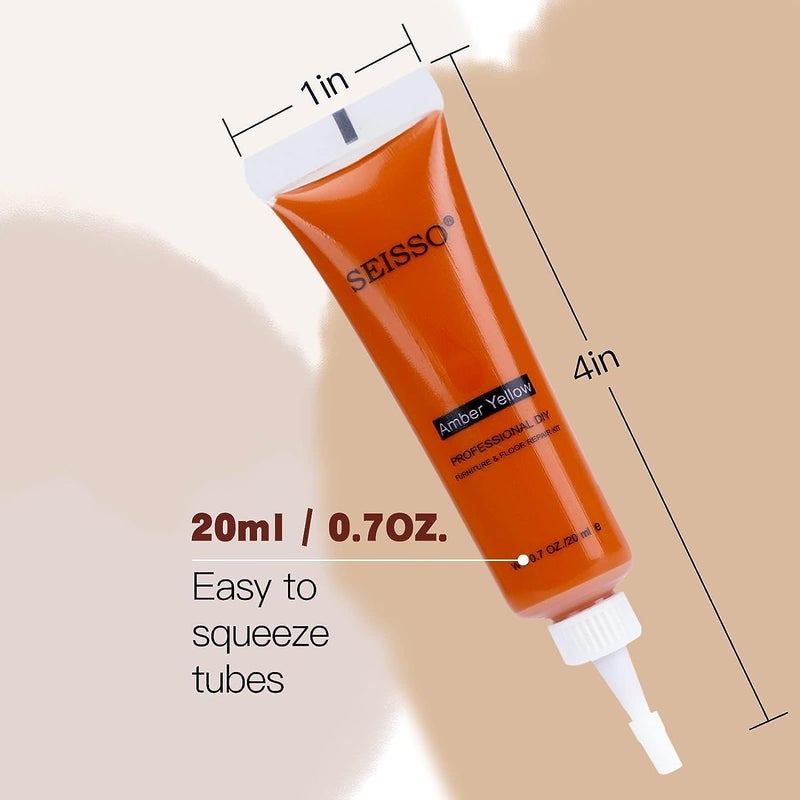 SEISSO طقم إصلاح الأثاث SEISSO، 12 لون من معجون الخشب، طلاء خشب، طلاء خشب مع لوحة ألوان، لاستعادة الخدوش، البقع، الشقوق، الثقوب، للأرضيات الخشبية، الخزائن، الطاولات، النجارين - Image 3