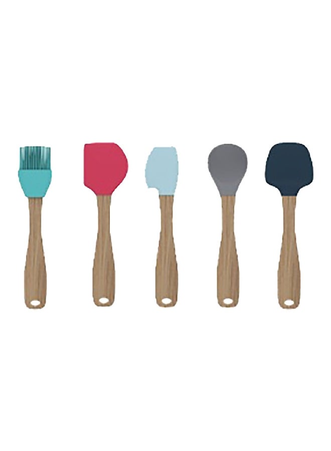 Core Kitchen 5-Piece Glazed Ironstone and Anti-Microbial Coating Mini Baking Tools Set Multicolor 27.4 x 16.4 x 1.5 cm AC31739 