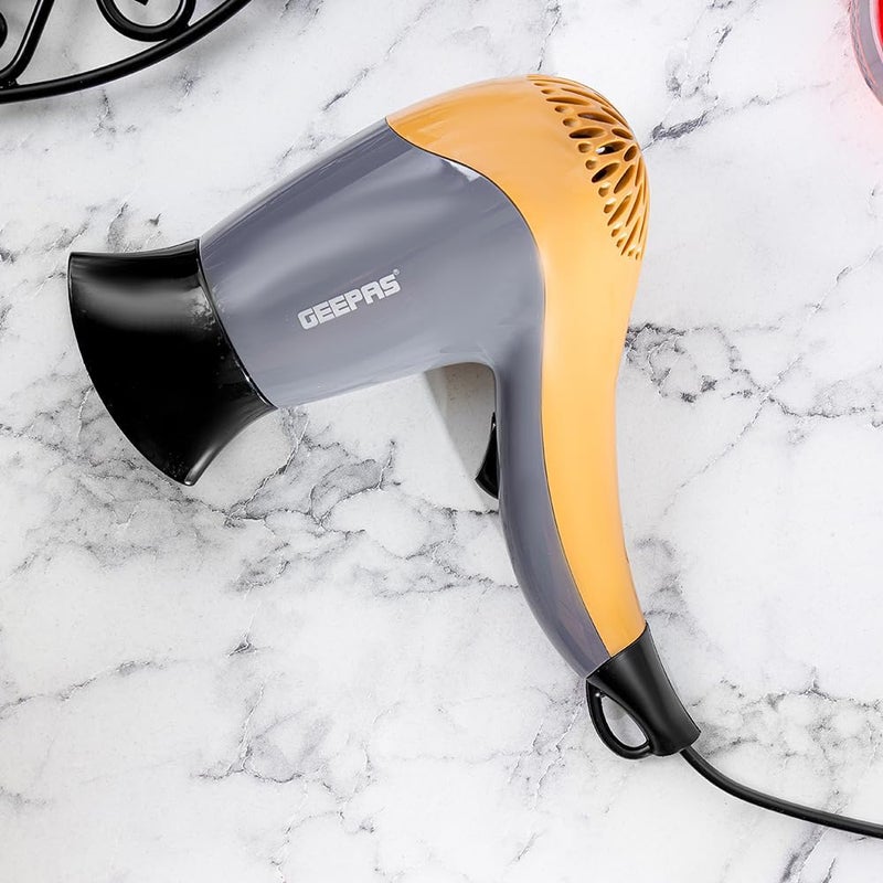 GEEPAS 2-in-1 Hair Styling Kit – Hair Dryer & Straightener, 1200W DC Motor, 2 Speed & Heat Settings, Ceramic Plates, PTC Heater, Concentrator, for Home & Salon Use, Black & Gold, 2-Year Warranty - Image 3