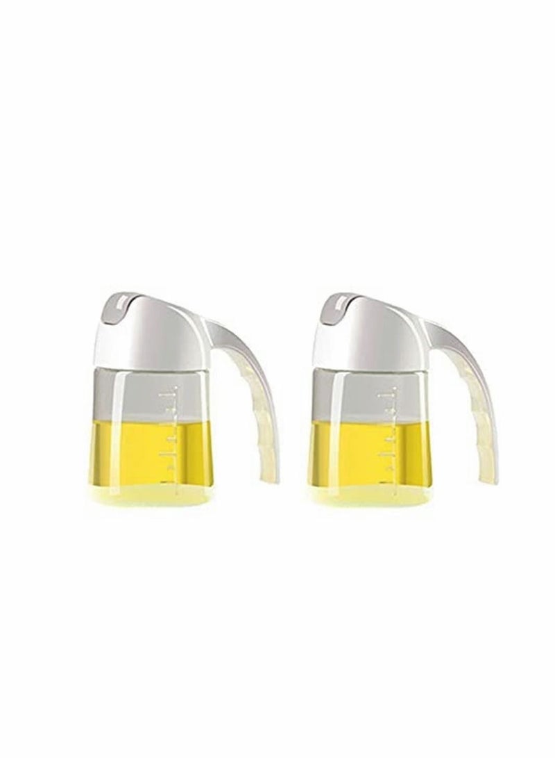Y&D Auto Flip Olive Oil Dispenser Bottle, 21 oz Leakproof Condiment Container With Automatic Cap and Stopper, Non-Drip Spout, Non-Slip Handle for Kitchen Cooking Brown, 2 Pack (300ml) - Image 1