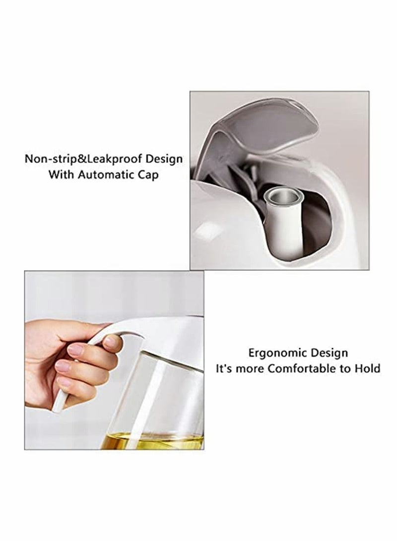 Y&D Auto Flip Olive Oil Dispenser Bottle, 21 oz Leakproof Condiment Container With Automatic Cap and Stopper, Non-Drip Spout, Non-Slip Handle for Kitchen Cooking Brown, 2 Pack (300ml) - Image 3