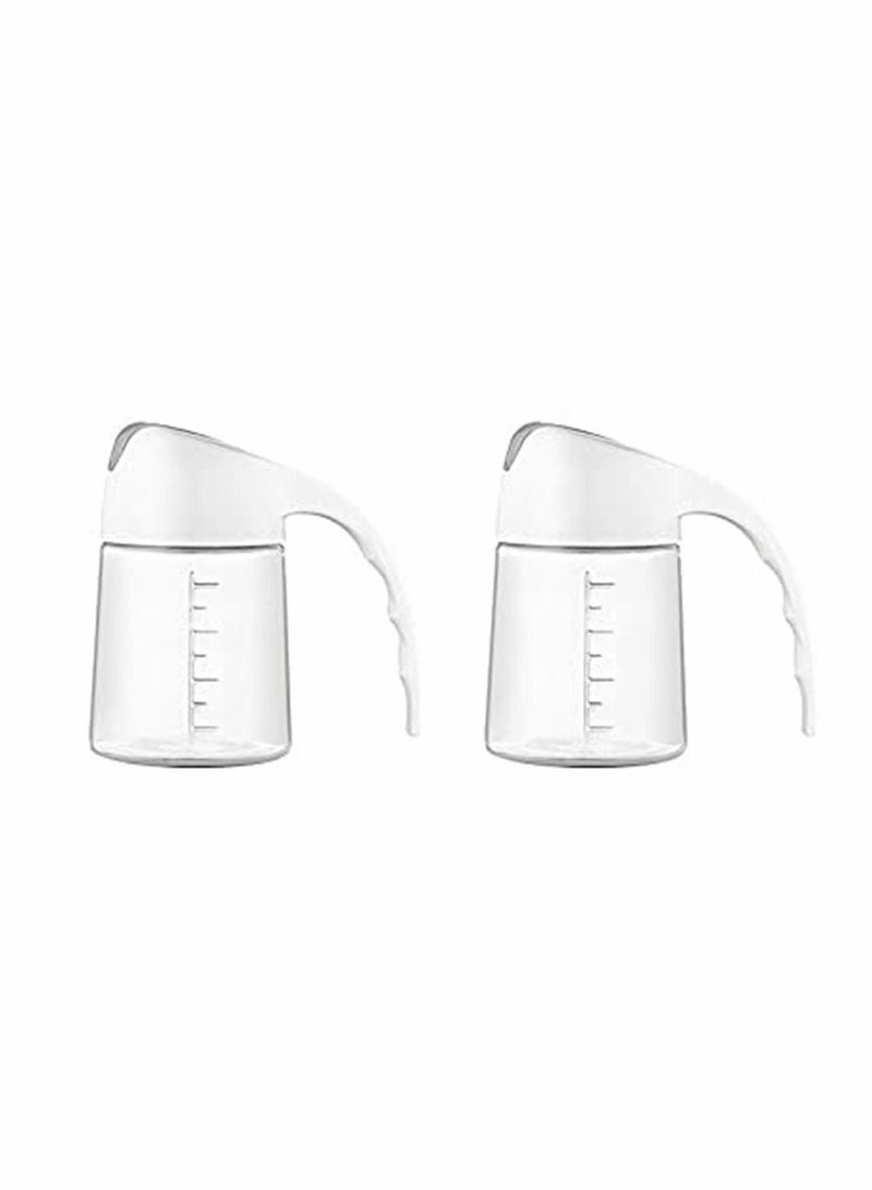 Y&D Auto Flip Olive Oil Dispenser Bottle, 21 oz Leakproof Condiment Container With Automatic Cap and Stopper, Non-Drip Spout, Non-Slip Handle for Kitchen Cooking Brown, 2 Pack (300ml) - Image 2