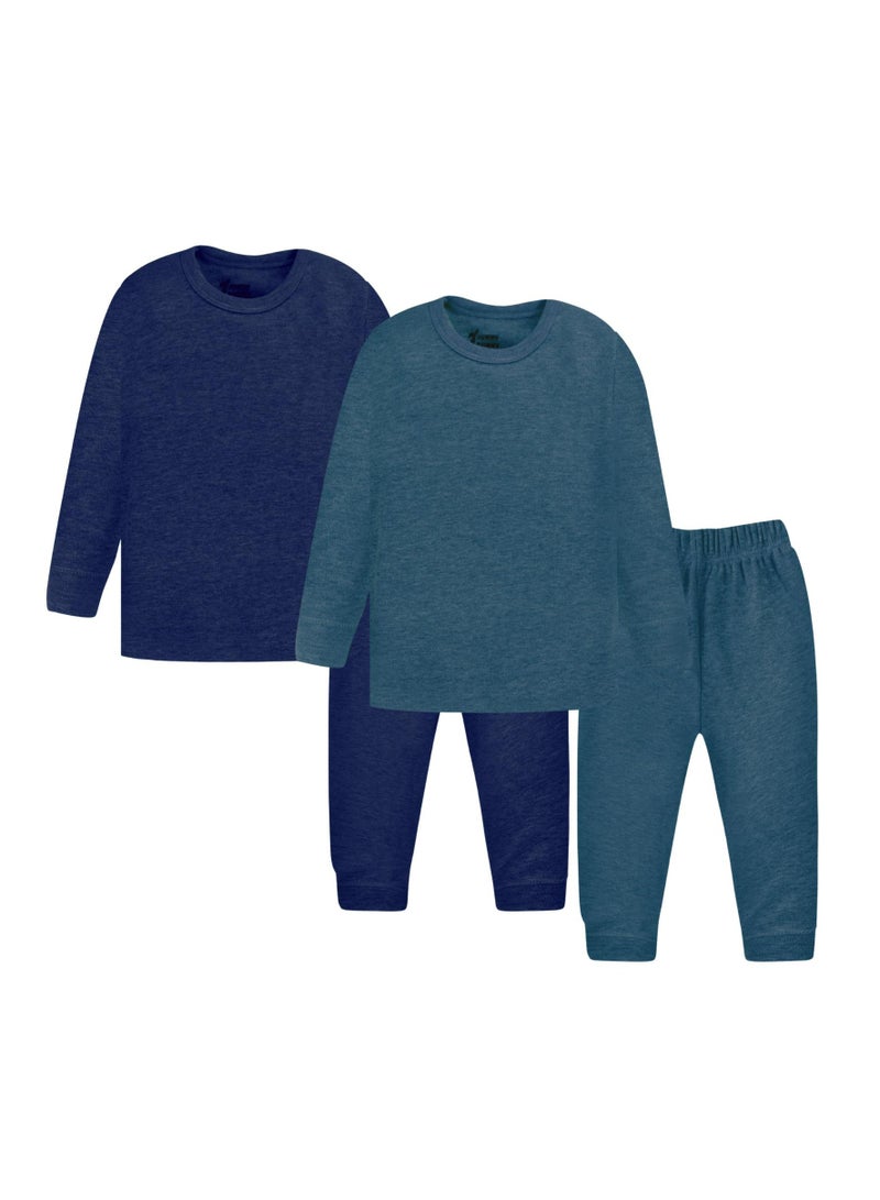 Funny Bunny Pack of 2 Cotton Thermal Pyjama Set, Long Sleeve T-Shirt and Pants for Baby - Image 2