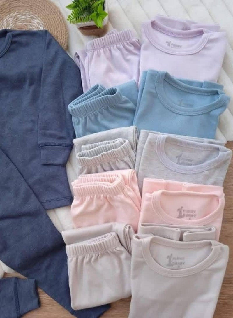 Funny Bunny Pack of 2 Cotton Thermal Pyjama Set, Long Sleeve T-Shirt and Pants for Baby - Image 4