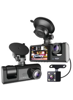 Rechargeable Dual Dash Camera for Cars with Touch Screen, Backup Camera, Charger, AVIN Support, Wireless Connectivity, 1080P Front & Rear Recording.
