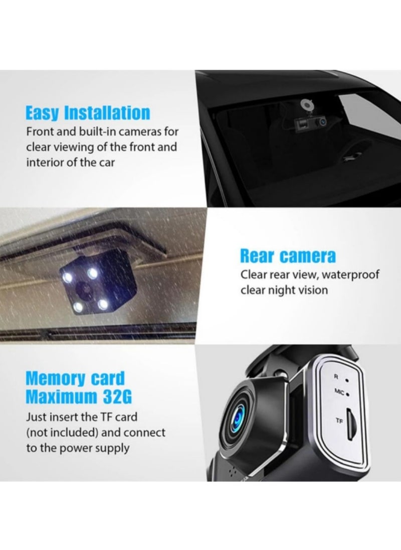 Generic - Rechargeable Dual Dash Camera for Cars with Touch Screen, Backup Camera, Charger, AVIN Support, Wireless Connectivity, 1080P Front & Rear Recording. - Image 1