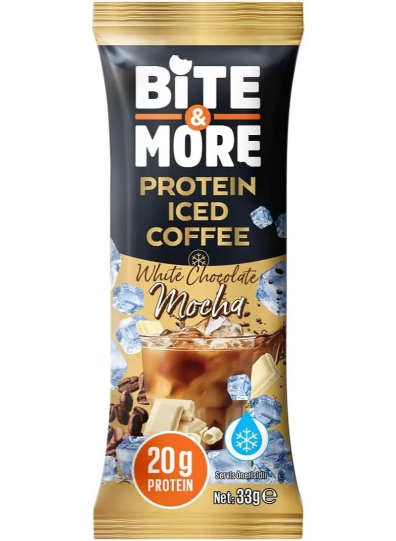 Bite & More White Chocolate Mocha Protein Iced Coffee, 10 x 33g Sachets, 20g Protein, Sugar-Free, Fiber-Rich, Made with Brazilian Coffee Beans - Image 3