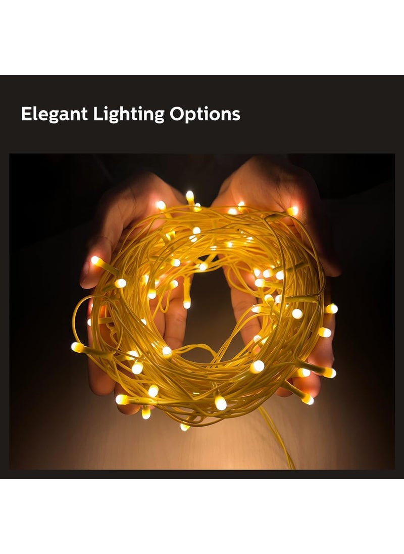 Philips PHILIPS Starlit 12 Meter 72 LEDs String Light for Decoration Festival LED String Light for Home Decoration Warm White Pack of 10  - Image 4
