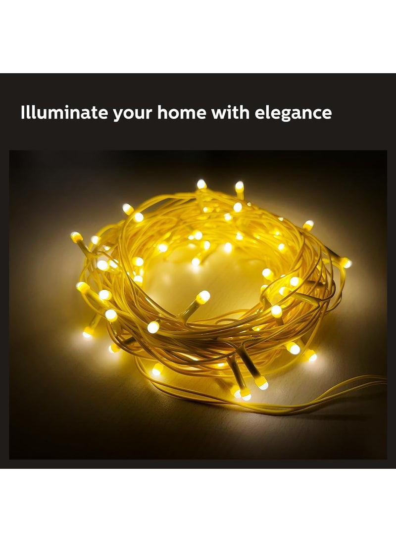 Philips PHILIPS Starlit 12 Meter 72 LEDs String Light for Decoration Festival LED String Light for Home Decoration Warm White Pack of 10  - Image 3