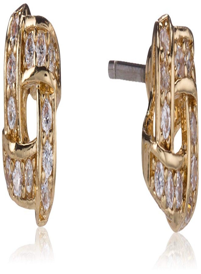 Napier Gold-Tone and Cubic Zirconia Stud Earrings - Image 1