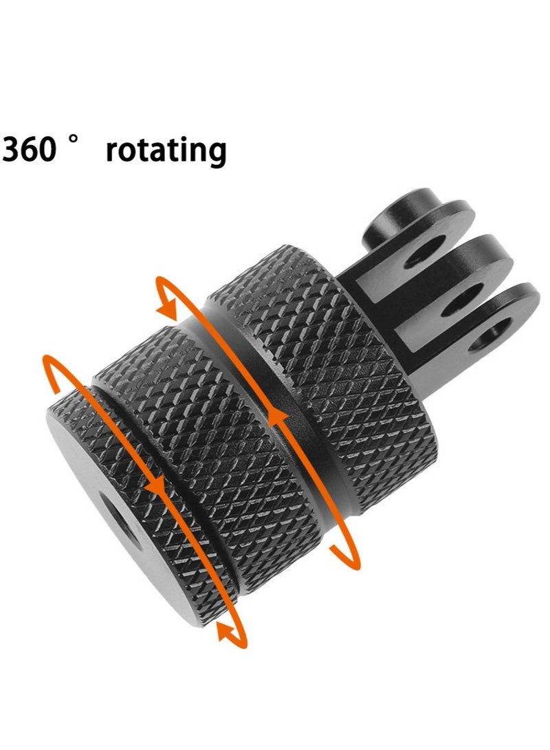 360° Swivel Tripod Mount Adapter Kit for GoPro Hero 9/8/7/6/5, Little Art 4K, and Other Standard 1/4 Inch Interface Accessories - Versatile Phone Mount Included - Image 3