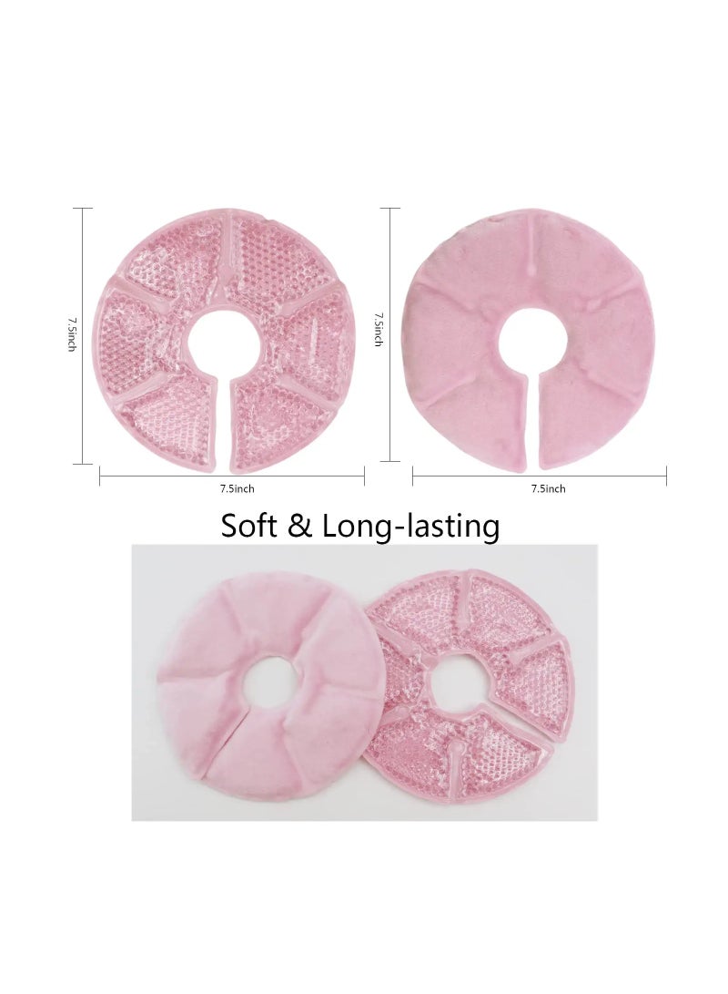 Generic Breast Therapy Gel Pads, 2Pcs Hot  Cold Breastfeeding Ice Pack, Enhance Milk Let-Down with Pink Gel Bead Pads for Nursing Moms  - Image 2