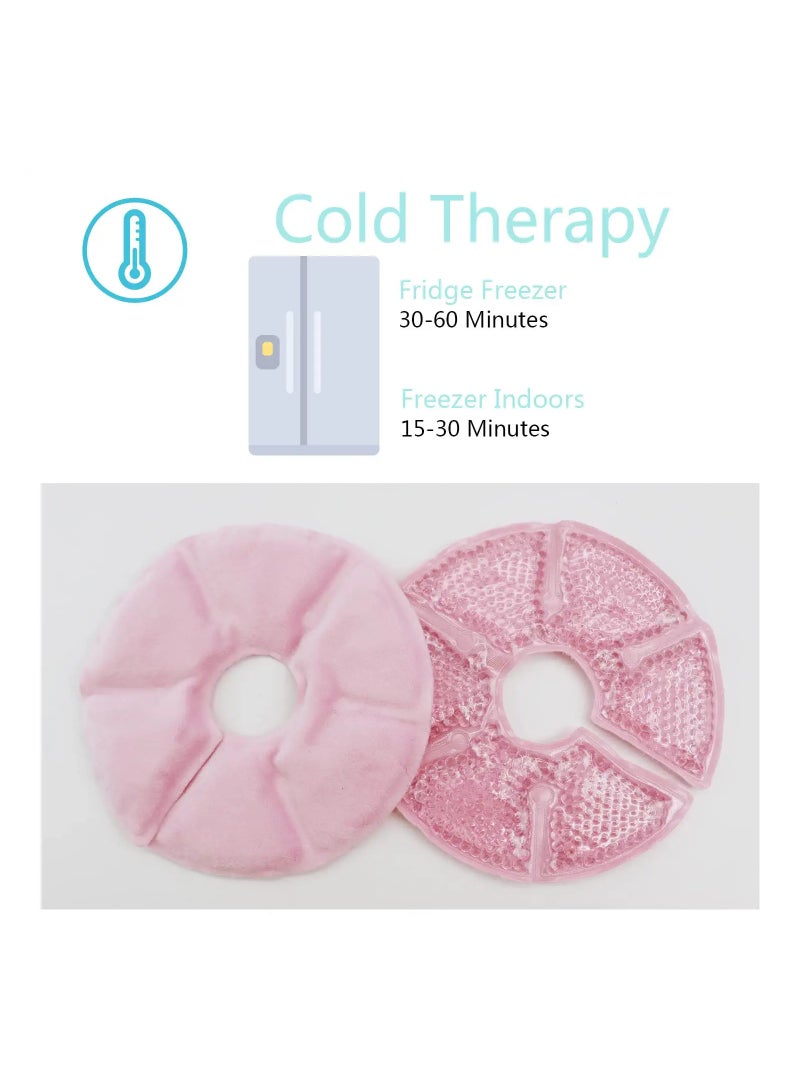 Generic Breast Therapy Gel Pads, 2Pcs Hot  Cold Breastfeeding Ice Pack, Enhance Milk Let-Down with Pink Gel Bead Pads for Nursing Moms  - Image 3