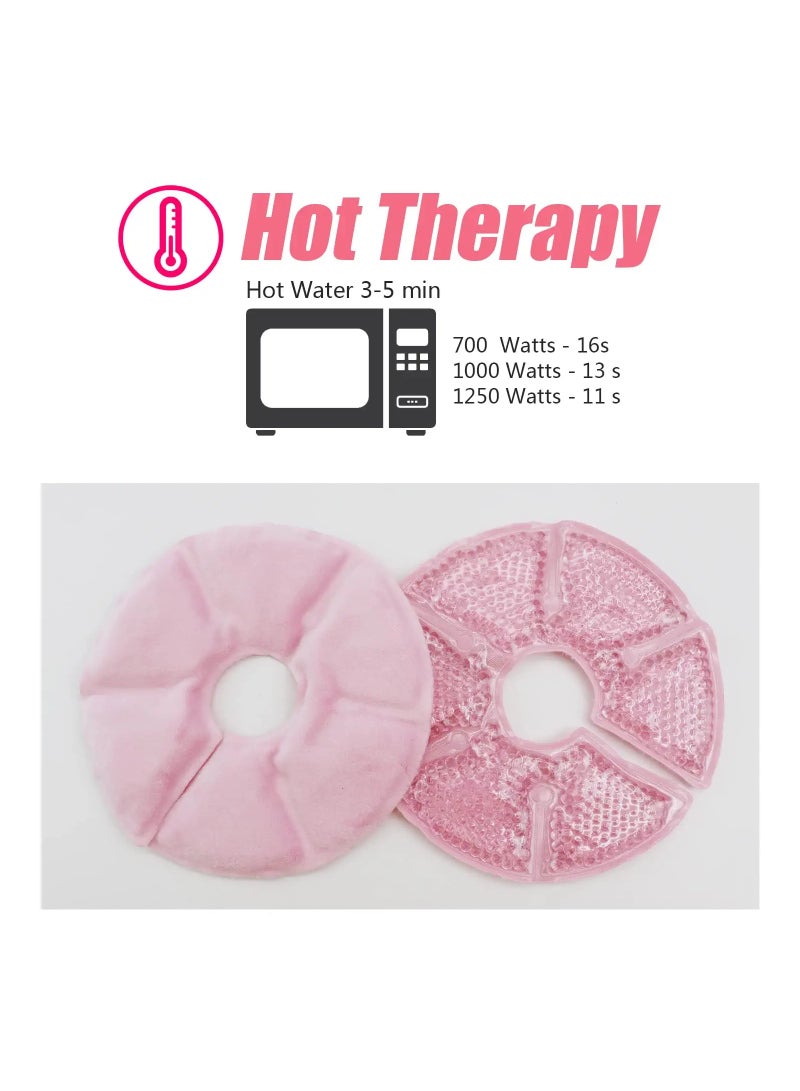 Generic Breast Therapy Gel Pads, 2Pcs Hot  Cold Breastfeeding Ice Pack, Enhance Milk Let-Down with Pink Gel Bead Pads for Nursing Moms  - Image 4