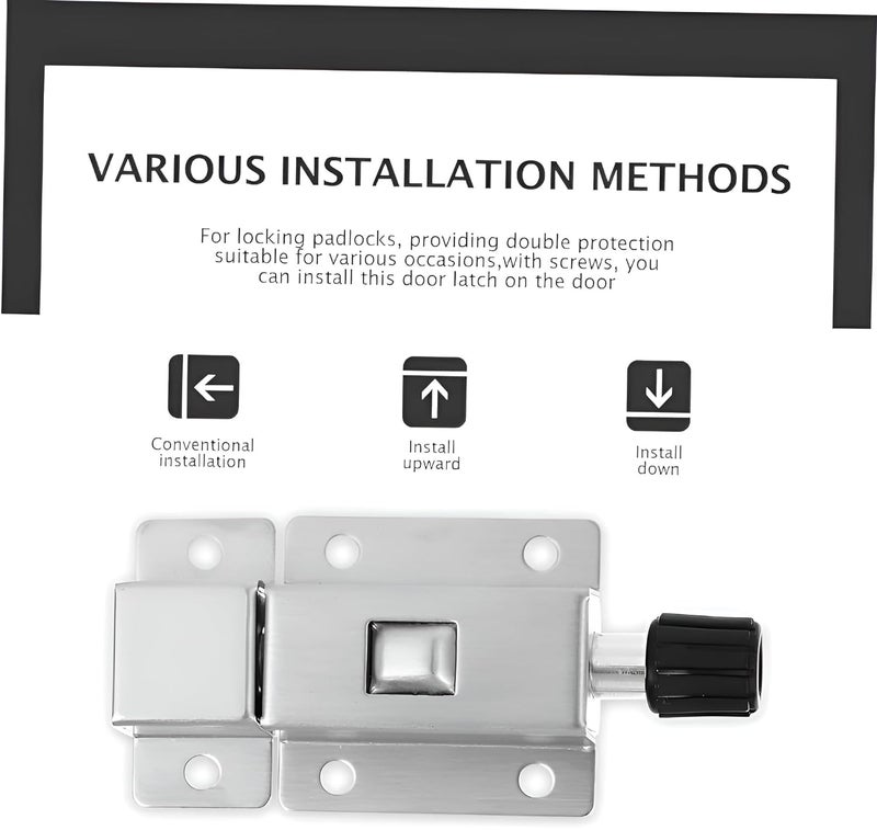 DIKPUL GROUP Stainless Steel Door Spring Lock Push Button Spring Loaded Latch RingPull Spring Loaded auto Sliding latches with Security Hardware Tool Accessories - Image 4