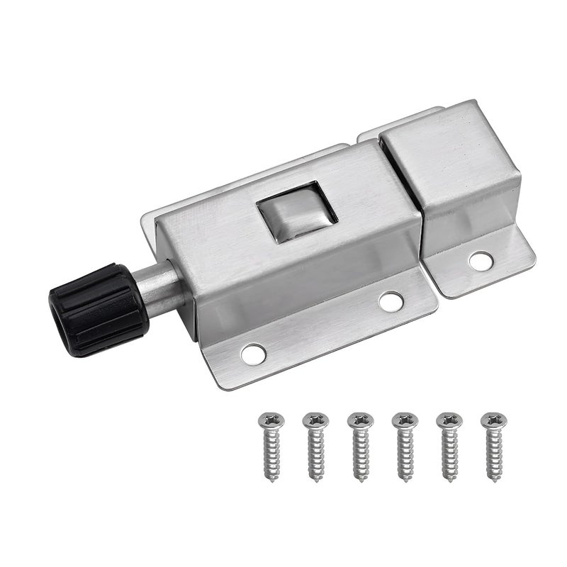 DIKPUL GROUP Stainless Steel Door Spring Lock Push Button Spring Loaded Latch RingPull Spring Loaded auto Sliding latches with Security Hardware Tool Accessories - Image 1