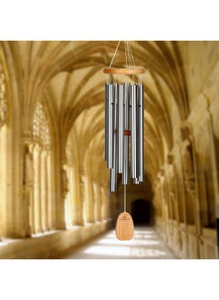 Woodstock Chimes Woodstock Wind Chimes Garden Decor for Outside Outdoor Patio Decor 27" Inspirational and Memorial Sympathy Wind Chime Porch Decor Gregorian Wind Chime Alto Silver Wind Chimes (Gas)  - Image 2