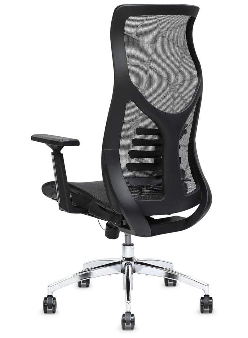 Multi Home Furniture Ergonomic Mesh Office Chair MH-2258-Black with 3D Adjustable Armrests – High-Back, Breathable, Lumbar Support & Recline Function (Black) - Image 4