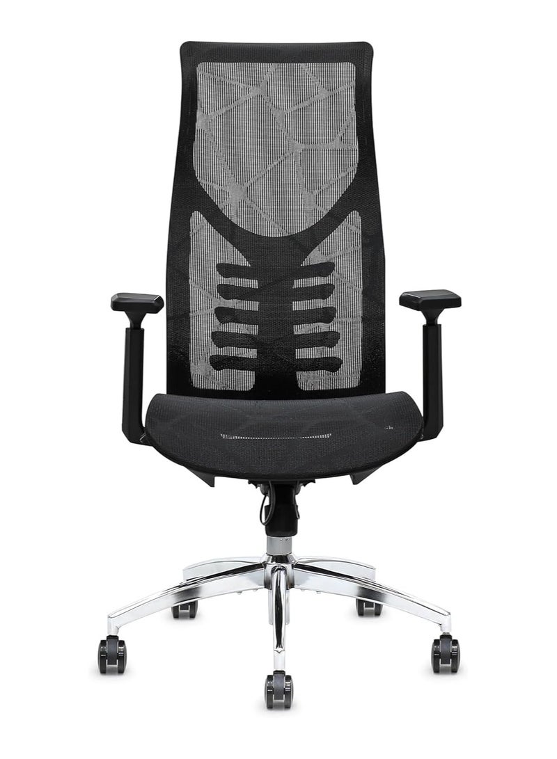 Multi Home Furniture Ergonomic Mesh Office Chair MH-2258-Black with 3D Adjustable Armrests – High-Back, Breathable, Lumbar Support & Recline Function (Black) - Image 5