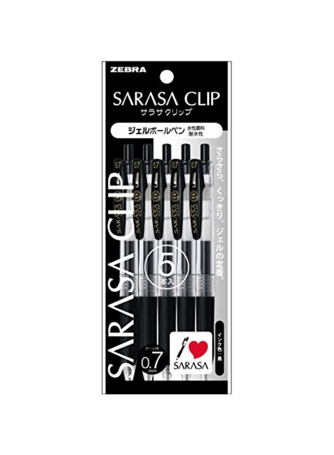 Zebra 1 X 5 pens Zebra Sarasa clip gelink ballpoint pen 0.7mm P-JJB15-BK5 black - Image 1