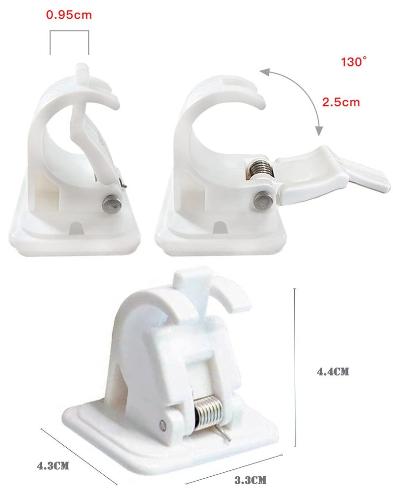 KIDINGTON Rod Holder 8 Pcs Curtains Bracket Crossbar Hook Self Adhesive Roads Hanger No Drill Brackets Fixing Holders Wall Hooks Drapery Pole - Image 5