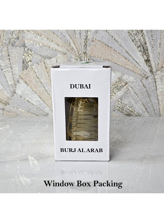 سوق الهدايا التذكارية سوق التذكارات – ديكور برج العرب من الكريستال والمعدن مقاس 11×7 سم مع قاعدة مطلية بالمينا الزرقاء - Image 4