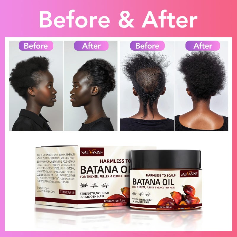 SAUVASINE Lanthome Batana Oil for Hair Growth, Natural Dr. Sebi Hair Oil - Prevents Hair Loss, Eliminates Split Ends, Repairs Damaged Hair, Nourishes, for Men & Women- 120mL (4.05 Fl Oz) - Image 4