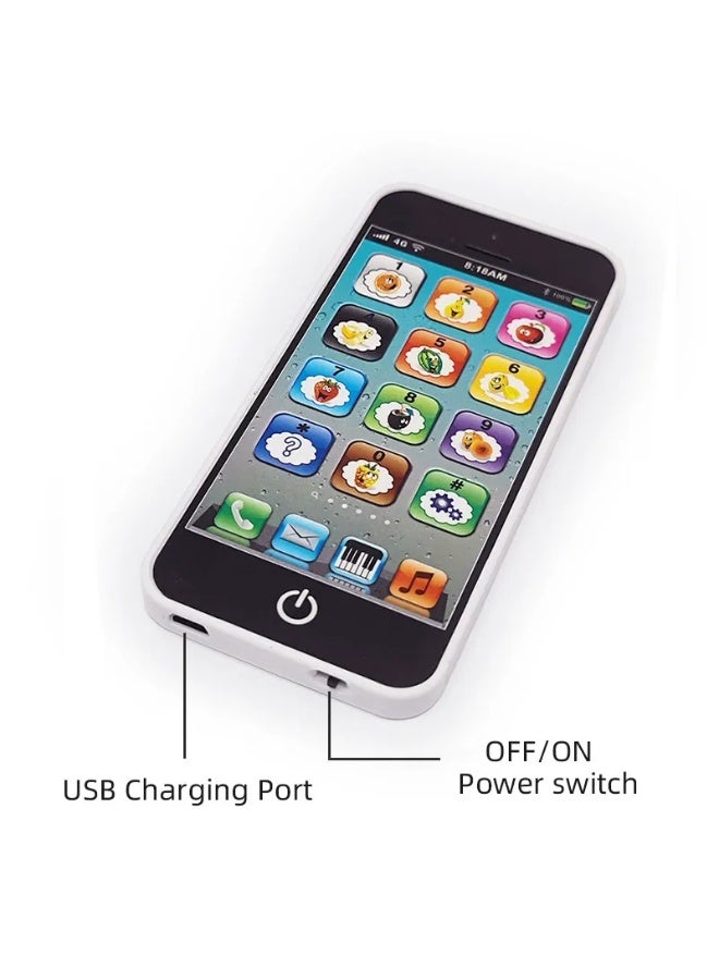 شراء جوي ألعاب الهاتف المحمول للأطفال، لعبة هاتف تعليمية مع 8 وظائف وأضواء مبهرة للرضع والأطفال الصغار (أسود) - Image 2