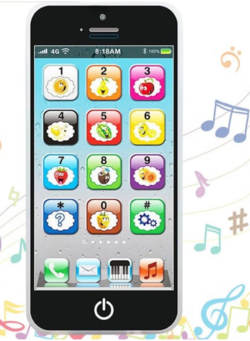 شراء جوي ألعاب الهاتف المحمول للأطفال، لعبة هاتف تعليمية مع 8 وظائف وأضواء مبهرة للرضع والأطفال الصغار (أسود) - Image 1