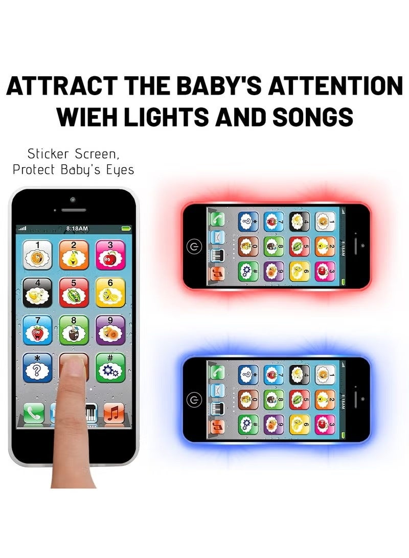 شراء جوي ألعاب الهاتف المحمول للأطفال، لعبة هاتف تعليمية مع 8 وظائف وأضواء مبهرة للرضع والأطفال الصغار (أسود) - Image 5